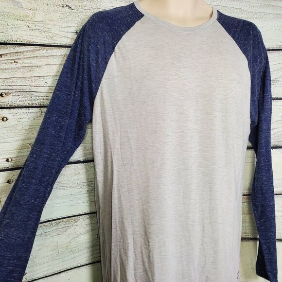 Departwest Men’s L Gray Blue Raglan Baseball Tee Long Sleeve Casual - Picture 3 of 7
